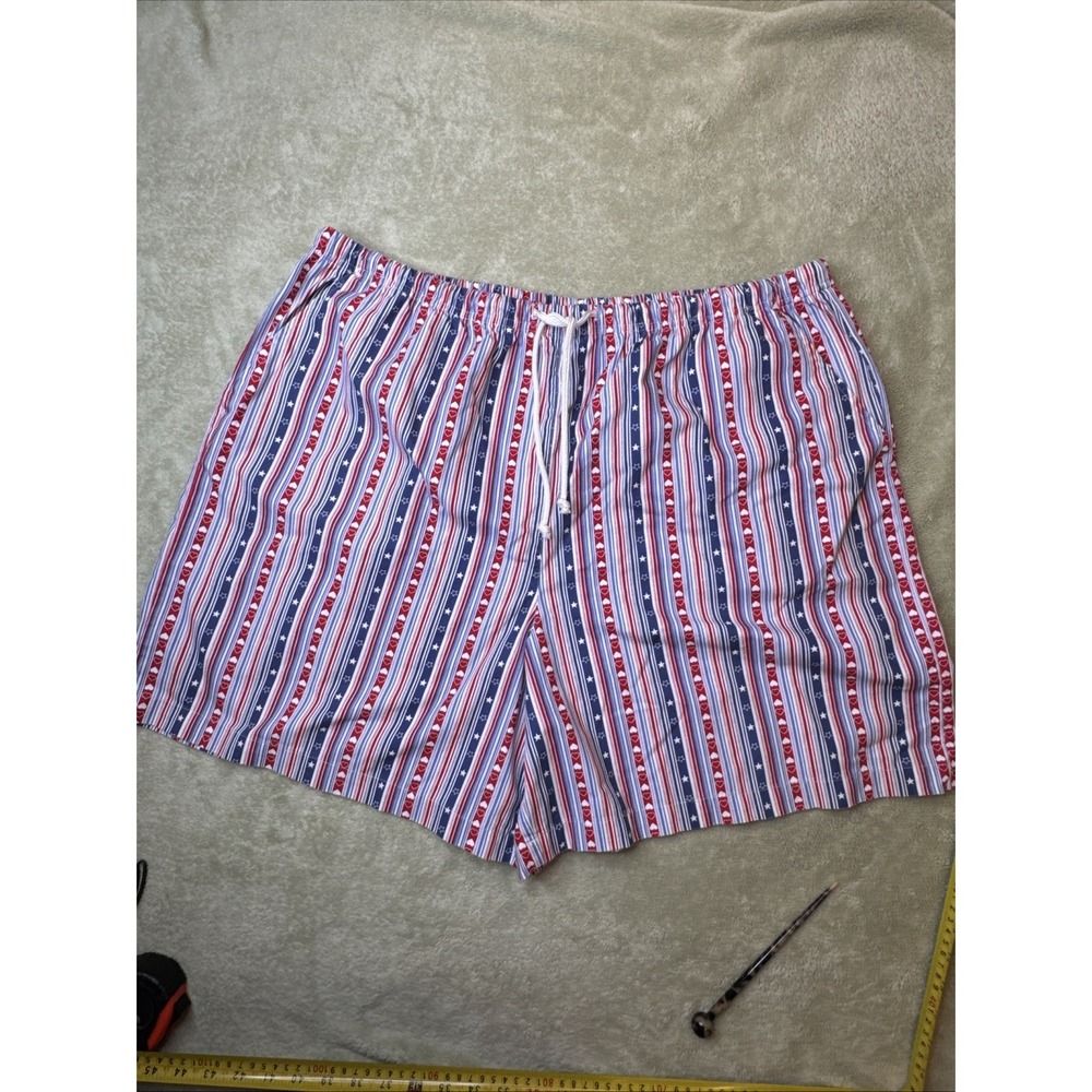 Vintage Blair Short Women 2XL Red White & Blue Flag Star 4th July heart Elastic